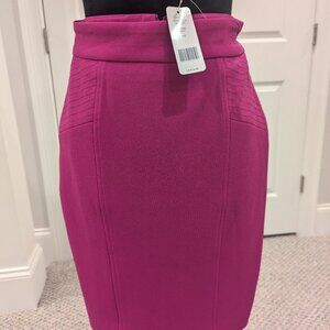 BEBE Stitch detail midi skirt rich berry XXS NWT